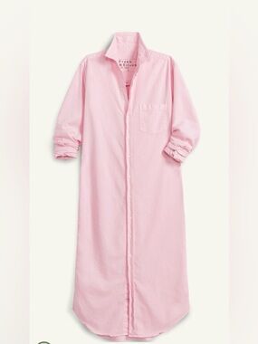 NWOT Frank & Eileen Rory Maxi Shirt Dress Pink Cotton Button Down S